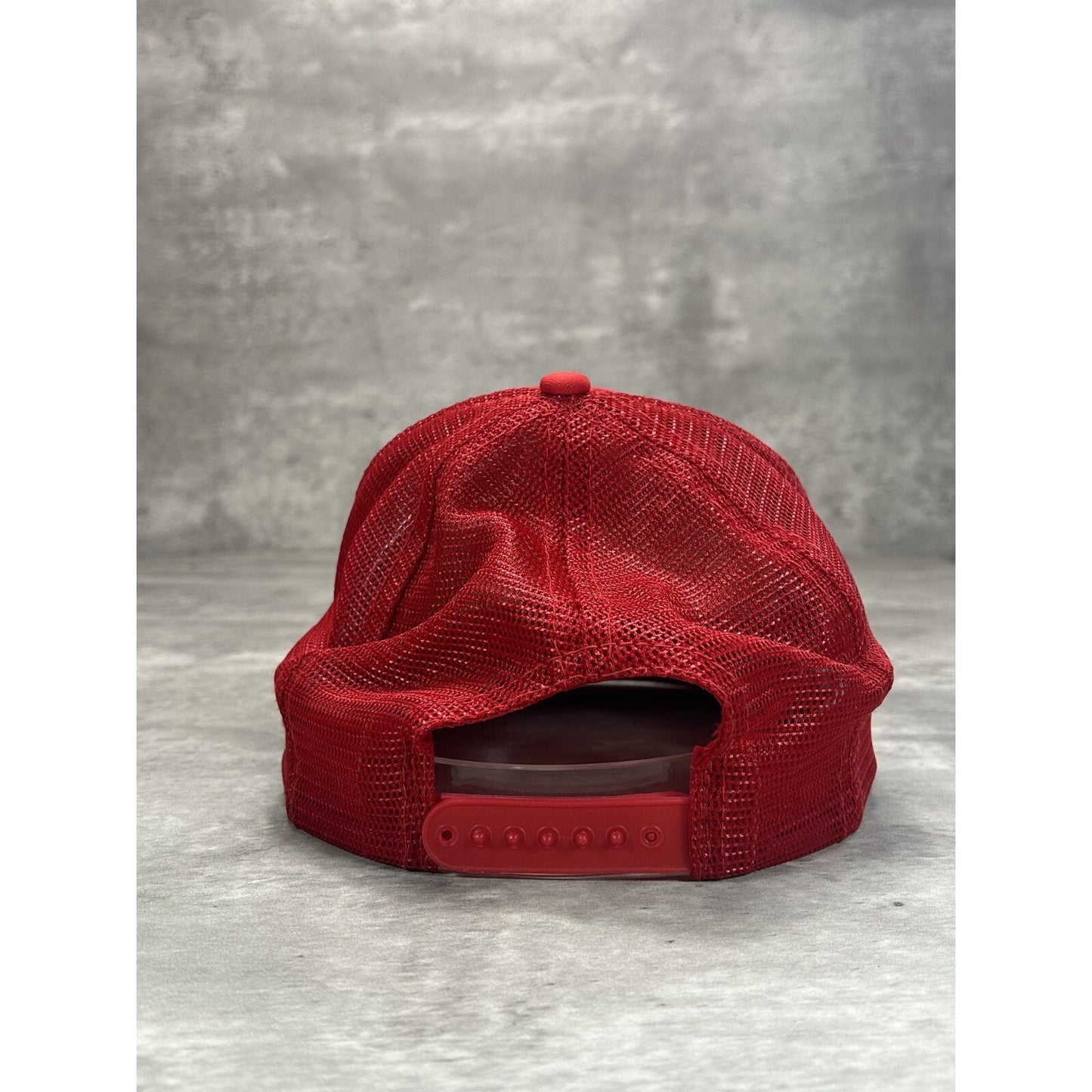 Vintage 1980s Crudo Bros Graphic Spellout Trucker Snapback Hat OSFA Red