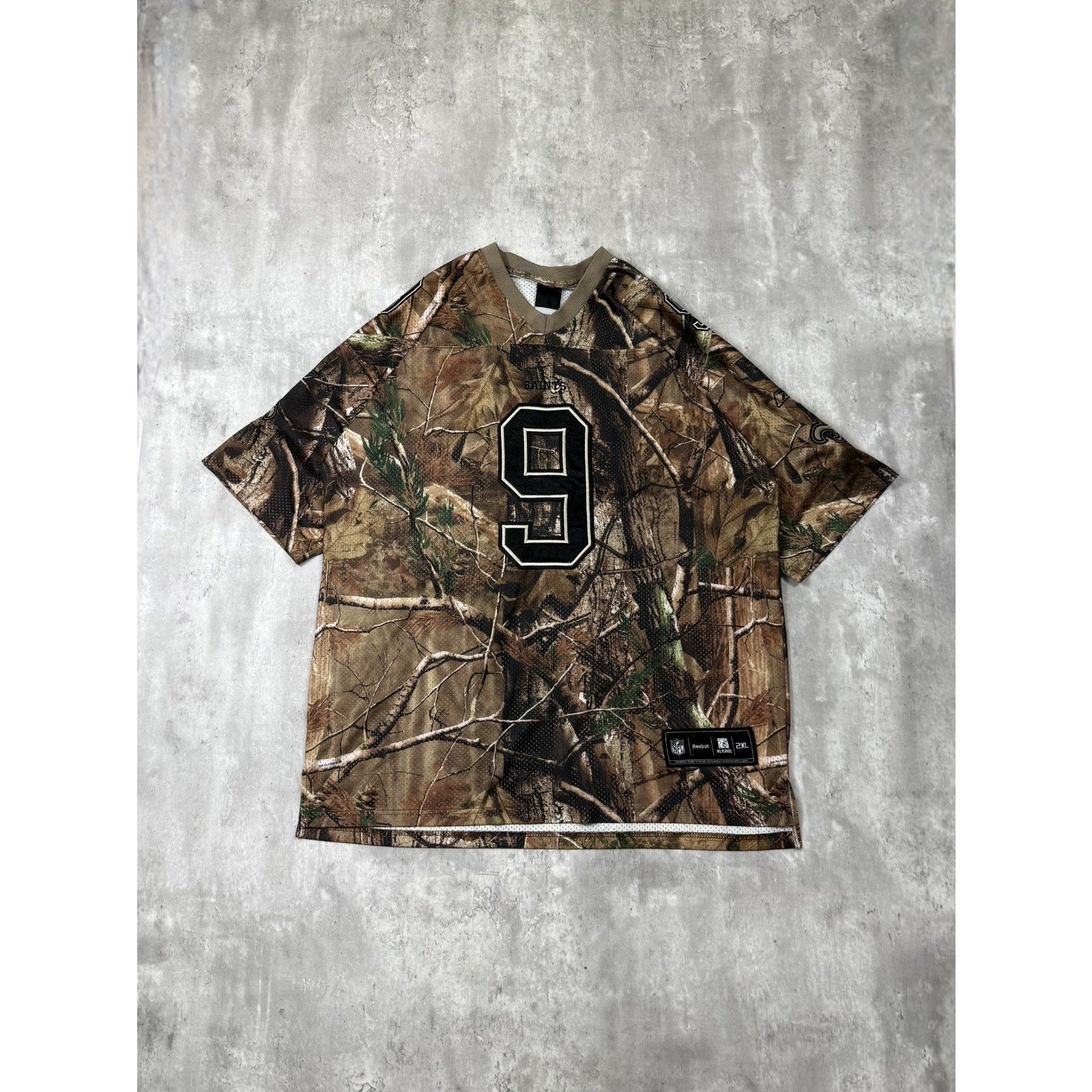 Vintage Drew Brees #9 New Orleans Saints NFL Realtree AP Camo Jersey Size 2XL