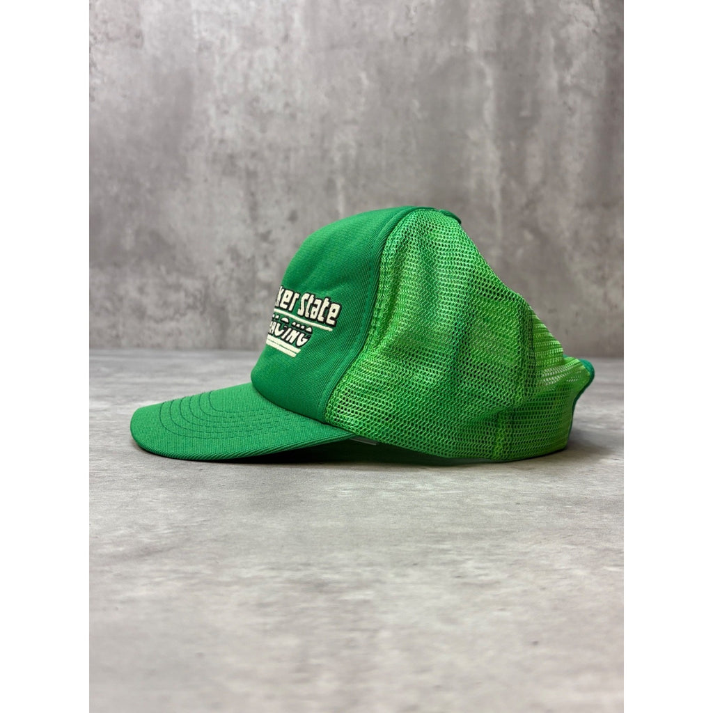 Vintage 80s Quaker State Racing Graphic Spellout Trucker Snapback Hat OSFA