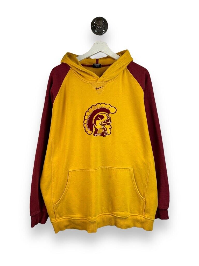 Vintage USC Trojans NCAA Logo Nike Middle Swoosh Hooded Sweatshirt Size 2XL