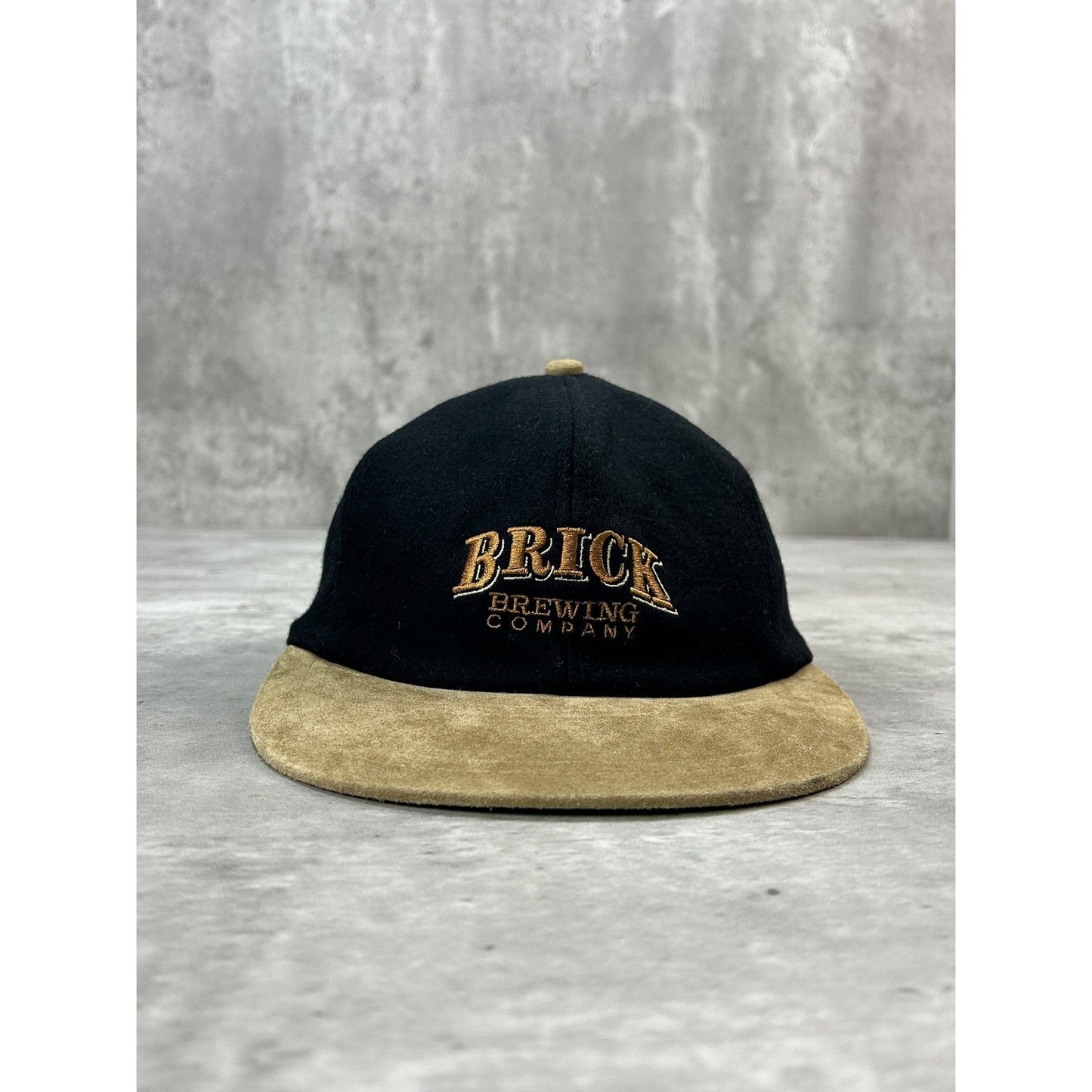 Vintage 90s Brick Brewing Company Two Tone Embroidered Strapback Hat OSFA