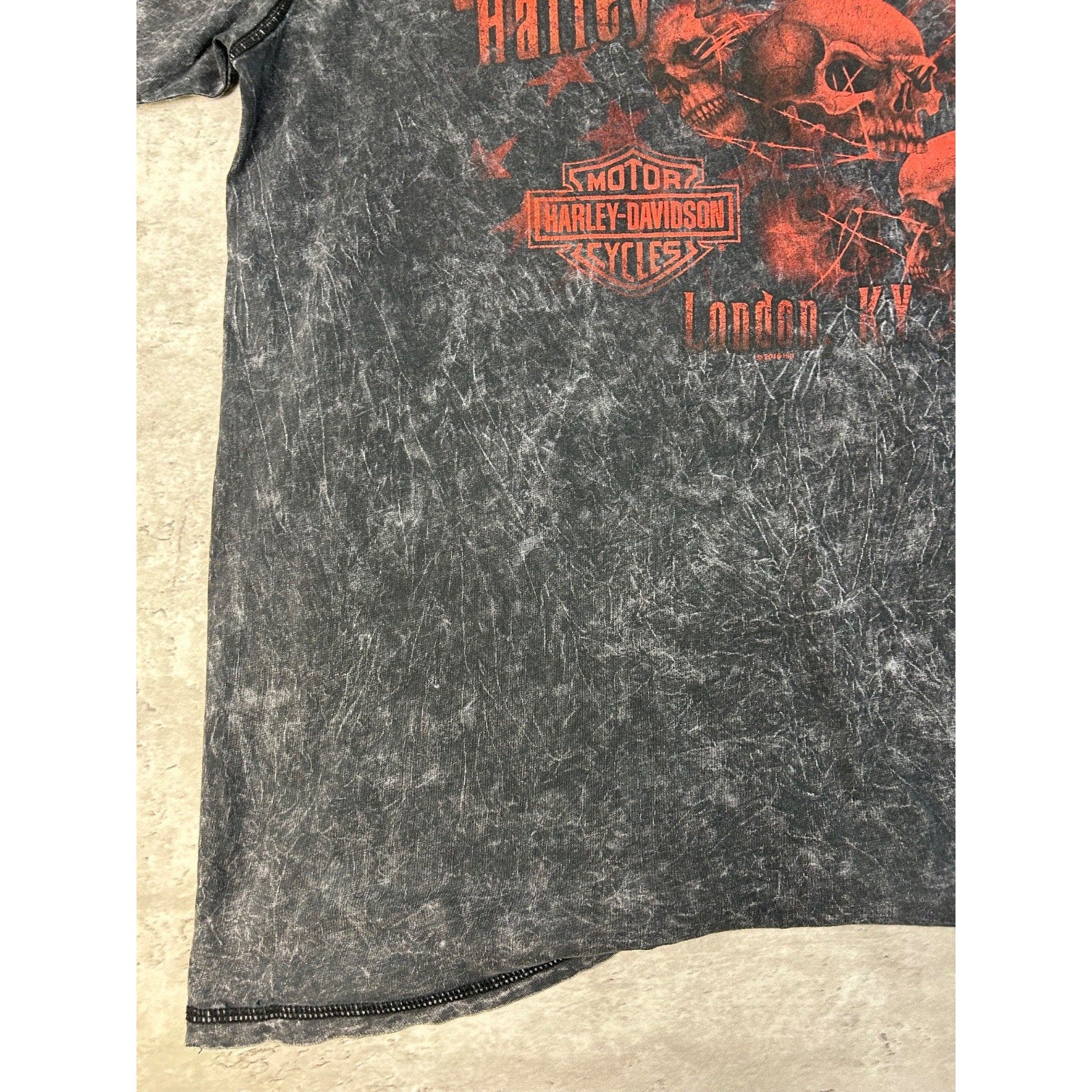 Vintage Harley Davidson Skull Graphic Spellout T-Shirt Size XL