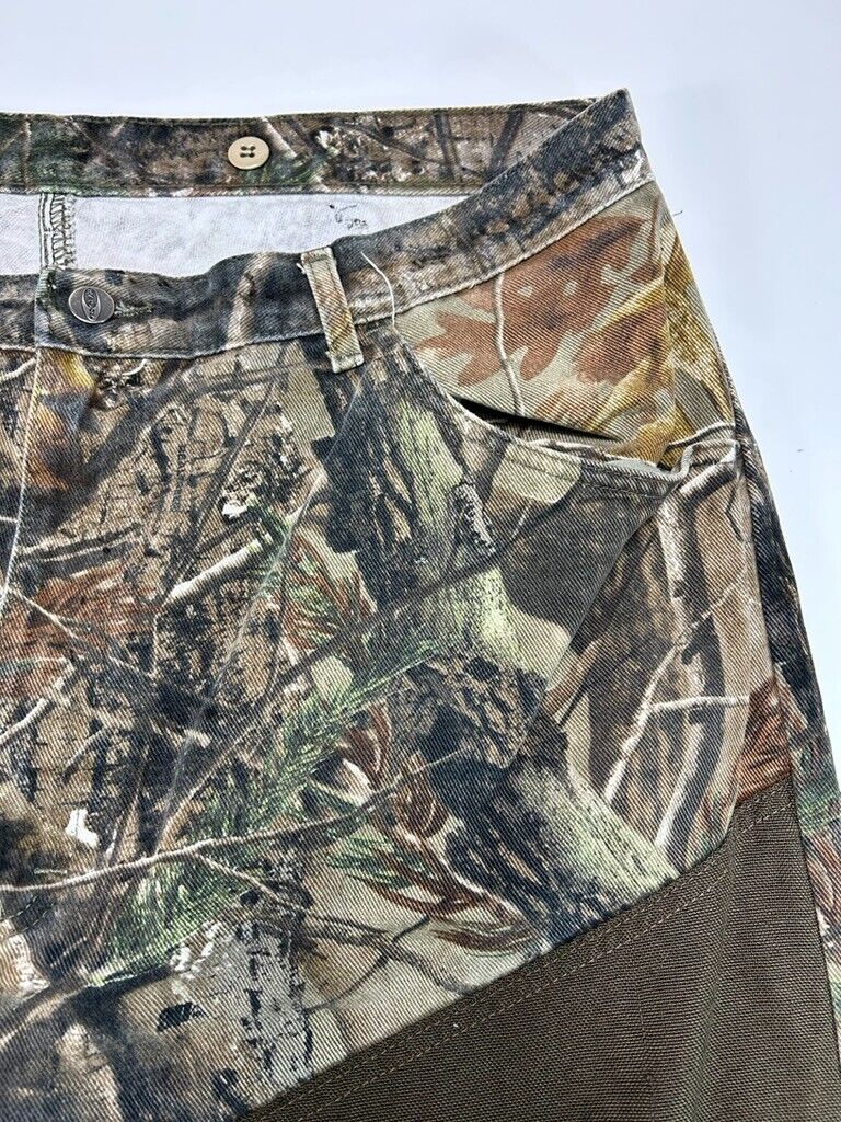 Vintage Wrangler Pro Gear Real Tree AP Camo Canvas Double Knee Hunting Pants 39W