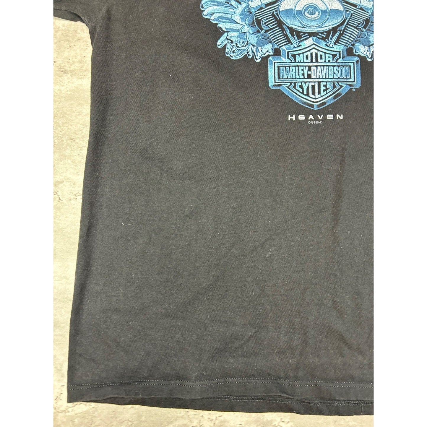 Vintage 1998 Harley Davidson Heaven Winged Engine Graphic T-Shirt Size XL