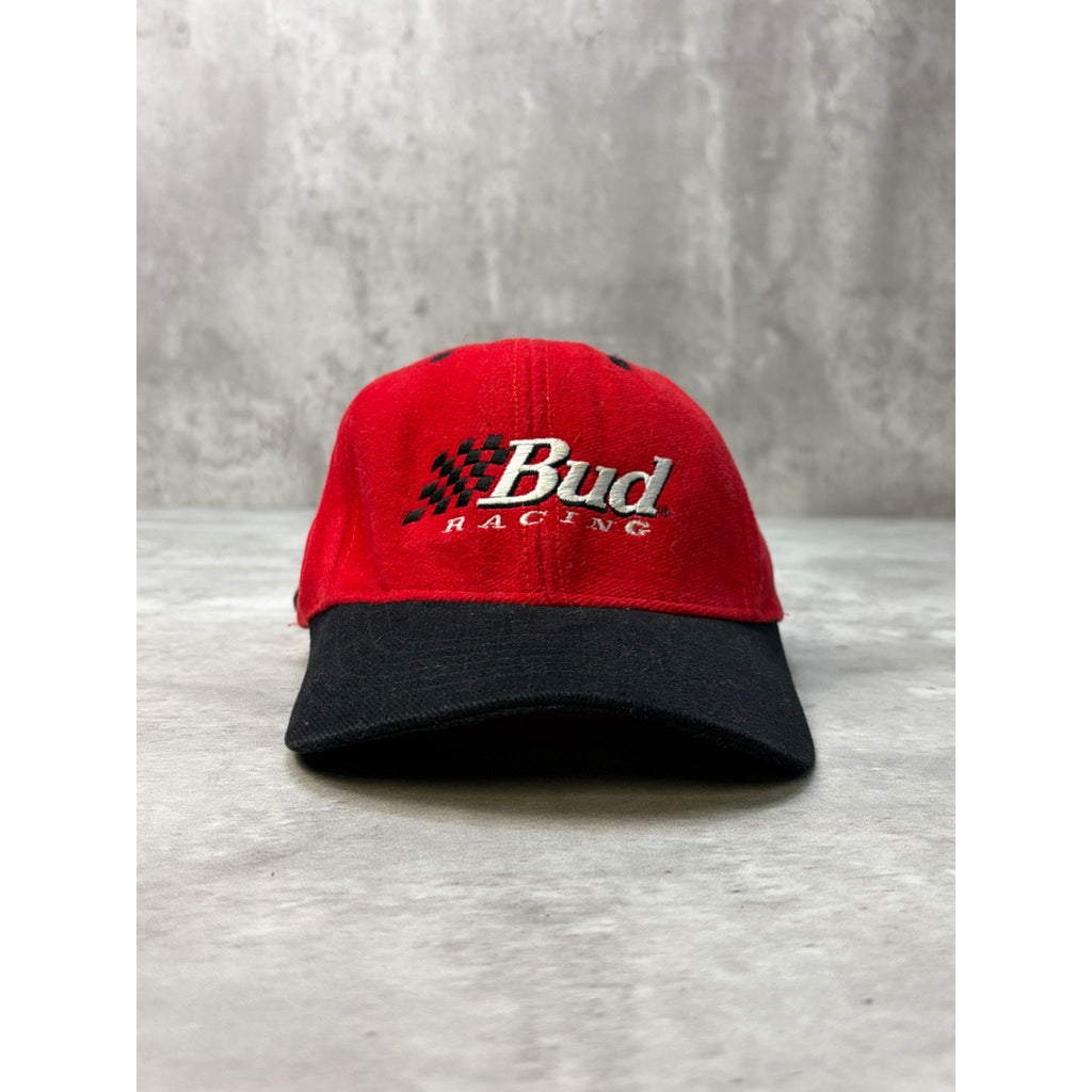 Vintage Bud Racing Nascar Embroidered Logo Strapback Hat OSFA