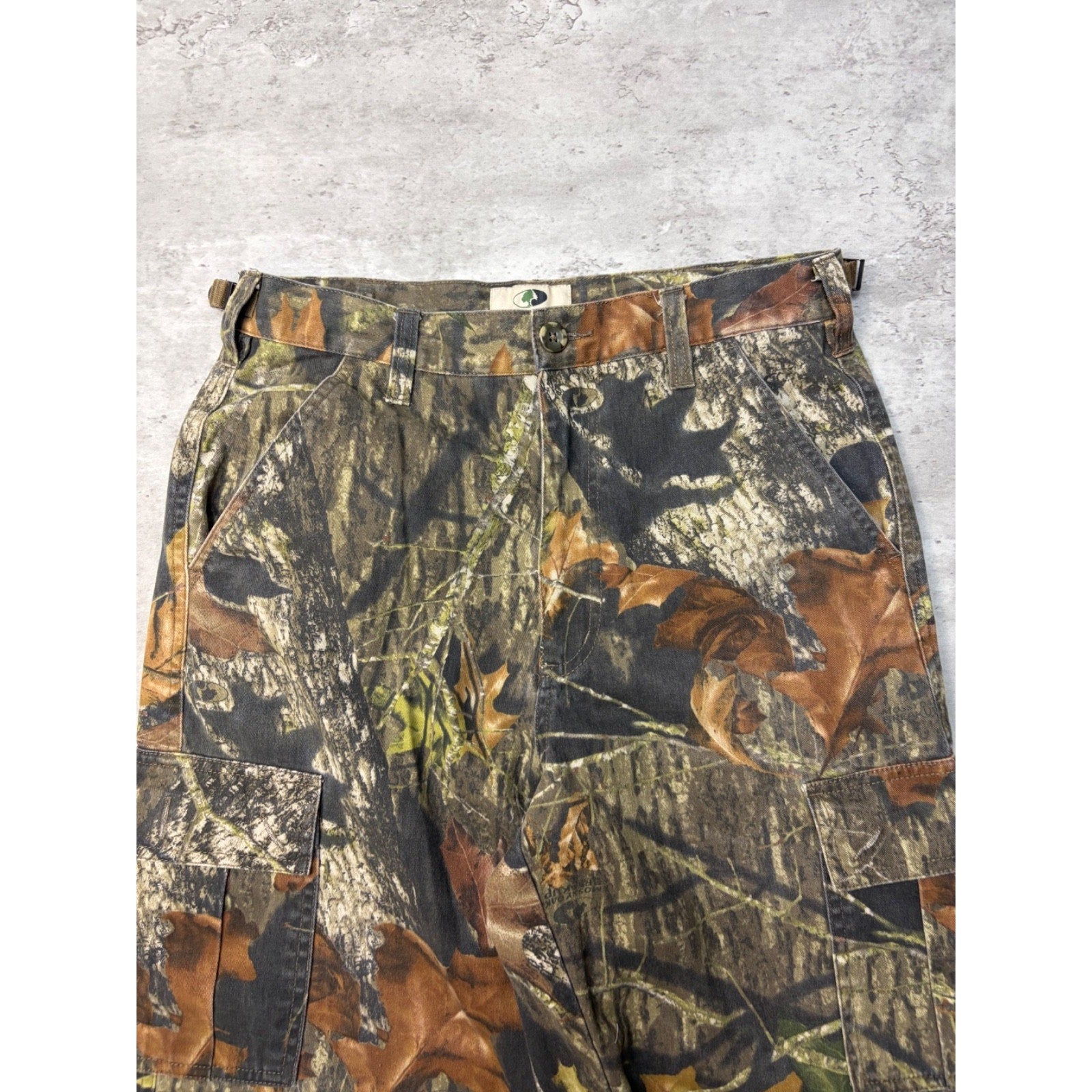 Vintage Mossy Oak Breakup Tree Camo Hunting Cargo Pants Size 29 YOUTH
