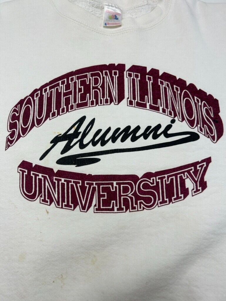 Vintage 90s Southern Illinois University Illumni NCAA Spellout Sweatshirt Sz XL