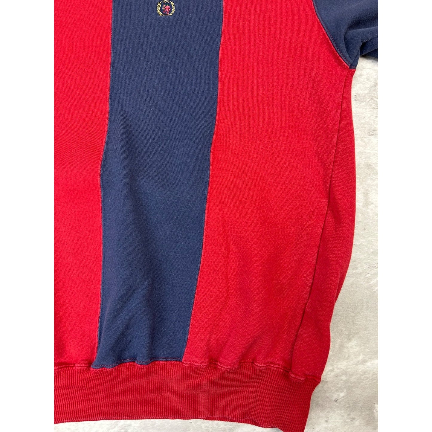 Vintage Chaps Embroidered Crest Striped Crewneck Sweatshirt Size Large
