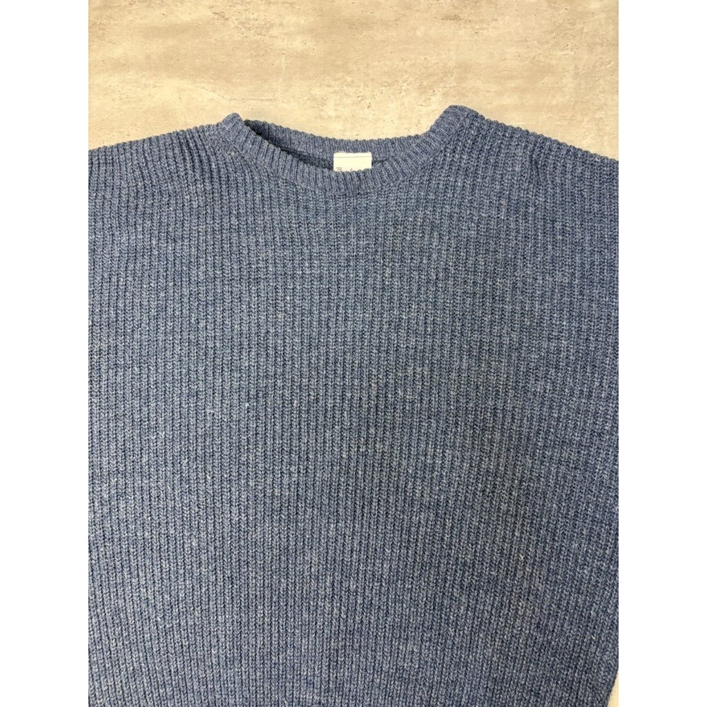 Vintage Backroad Blues Ribbed Pullover Blue Knit Sweater Size XL