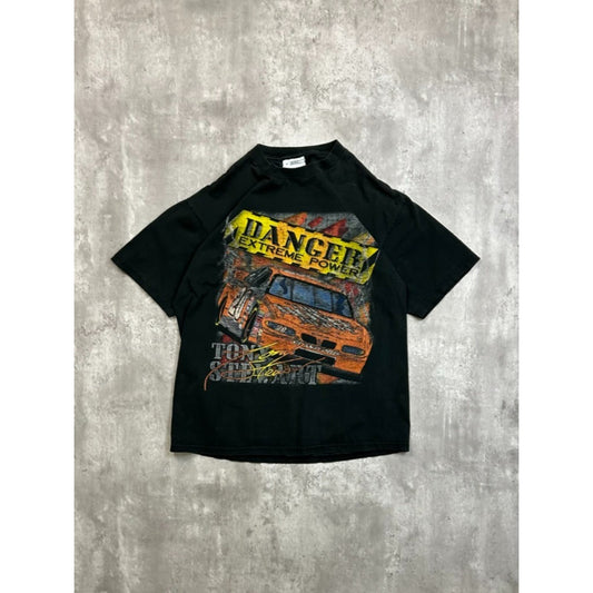 Vintage Tony Stewart #20 Extreme Danger Nascar Racing Graphic T-Shirt Sz Medium