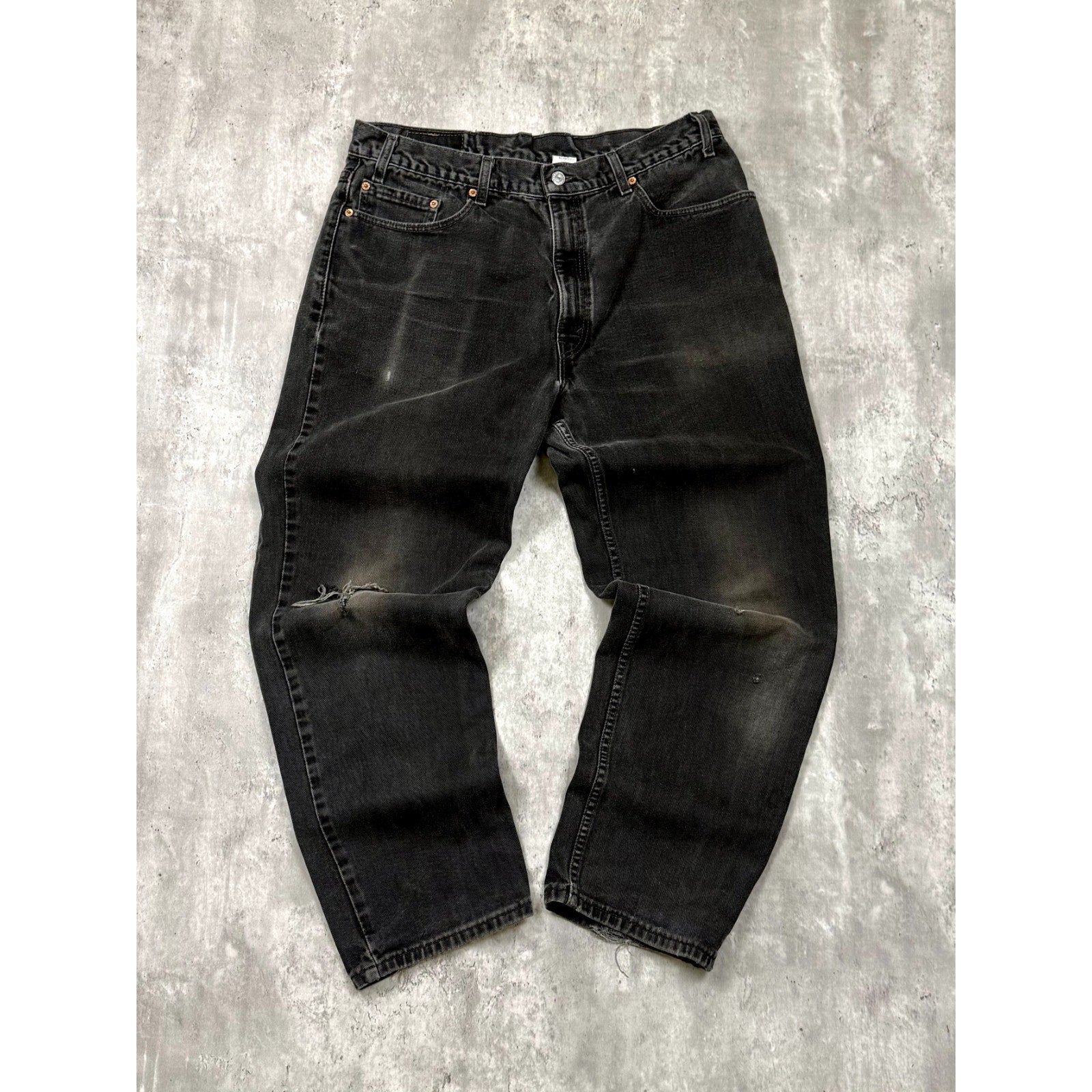 Vintage Levis 550 Red Tab Relaxed Fit Black Wash Denim Pants Size 36