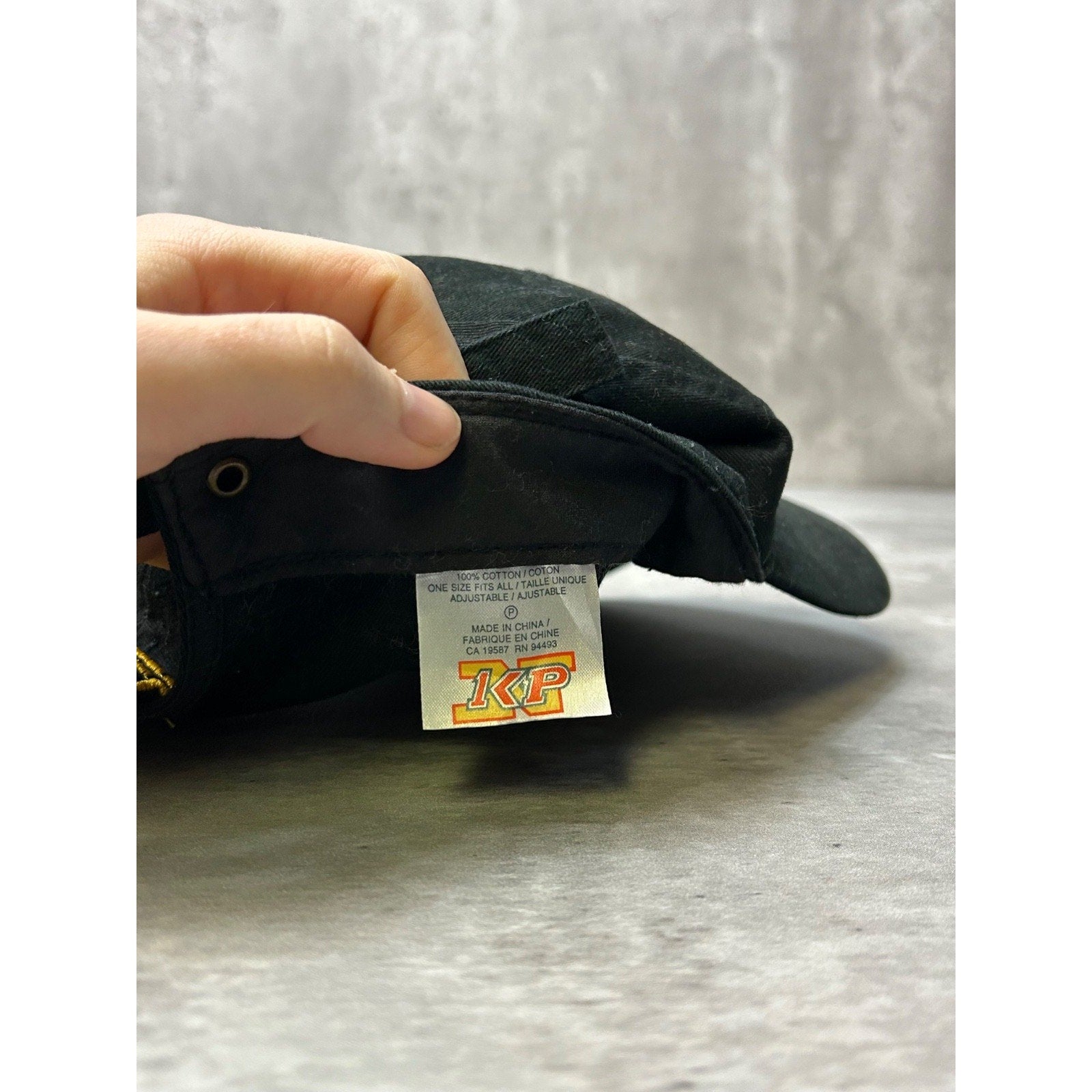 Vintage Porsche Embroidered Logo Black Strapback Hat OSFA