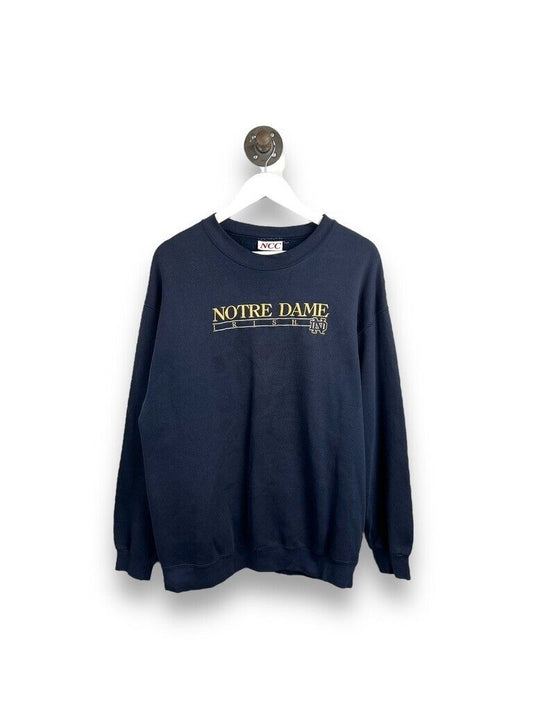 Vintage 90s Notre Dame Fighting Irish NCAA Embroidered Spellout Sweatshirt Sz XL