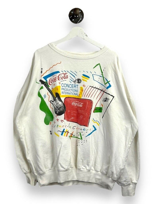 Vintage 90s Coca-Cola Partners in Concert Music Graphic Sweatshirt Size XL