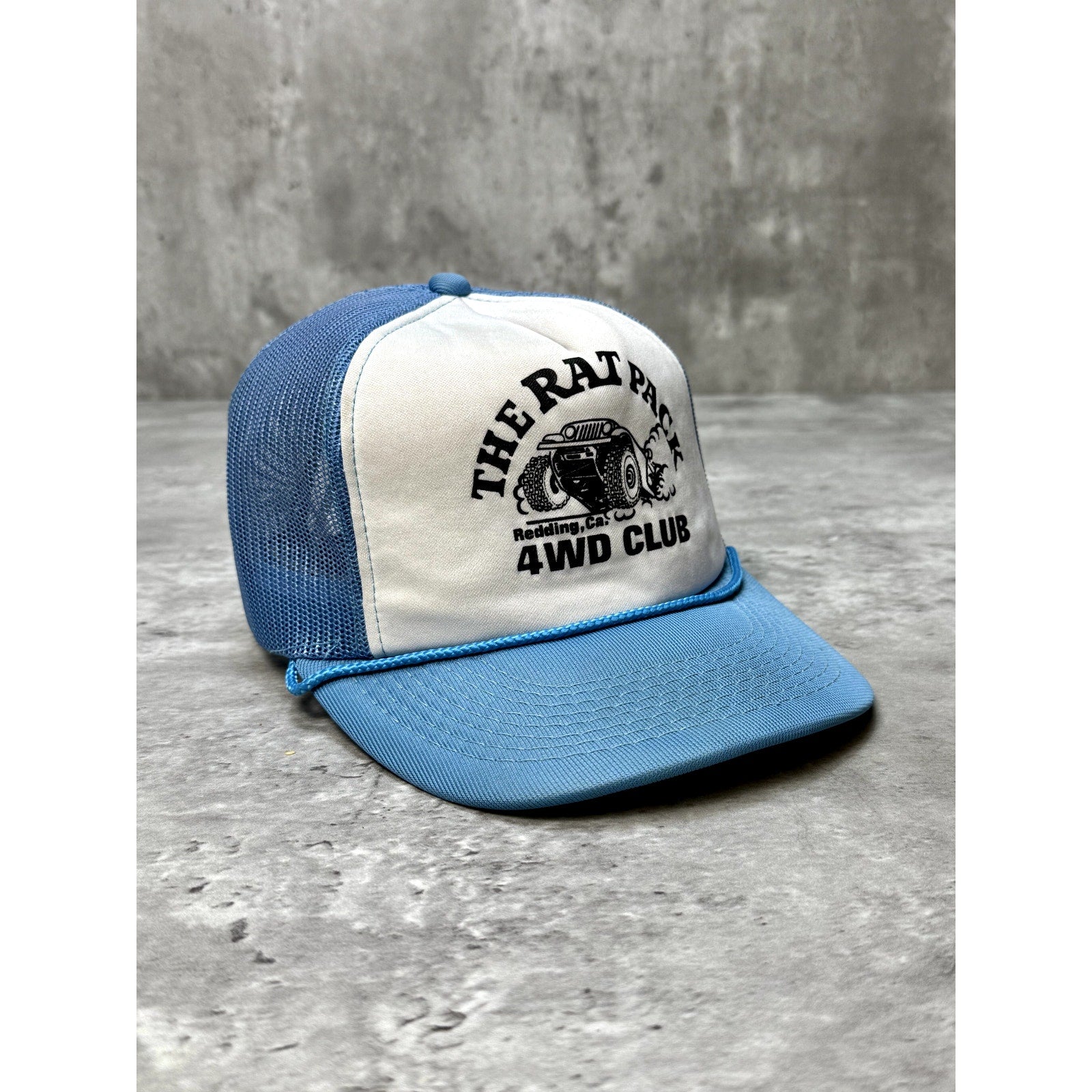 Vintage 80s/90s The Rat Pack Offroading Graphic Trucker Snapback Hat OSFA