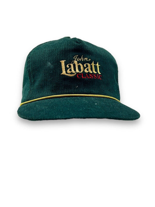 Vintage 80s John Labatt Embroidered Corduroy Snapback Hat OSFA