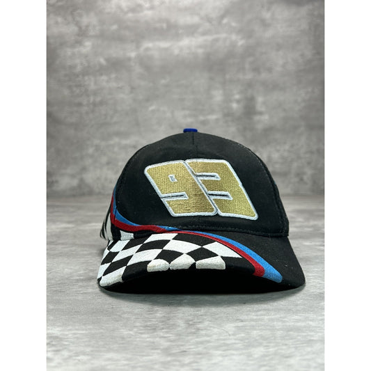 Vintage 90s Dave Blaney #93 Nascar Embroidered Flag Print Snapback Hat OSFA