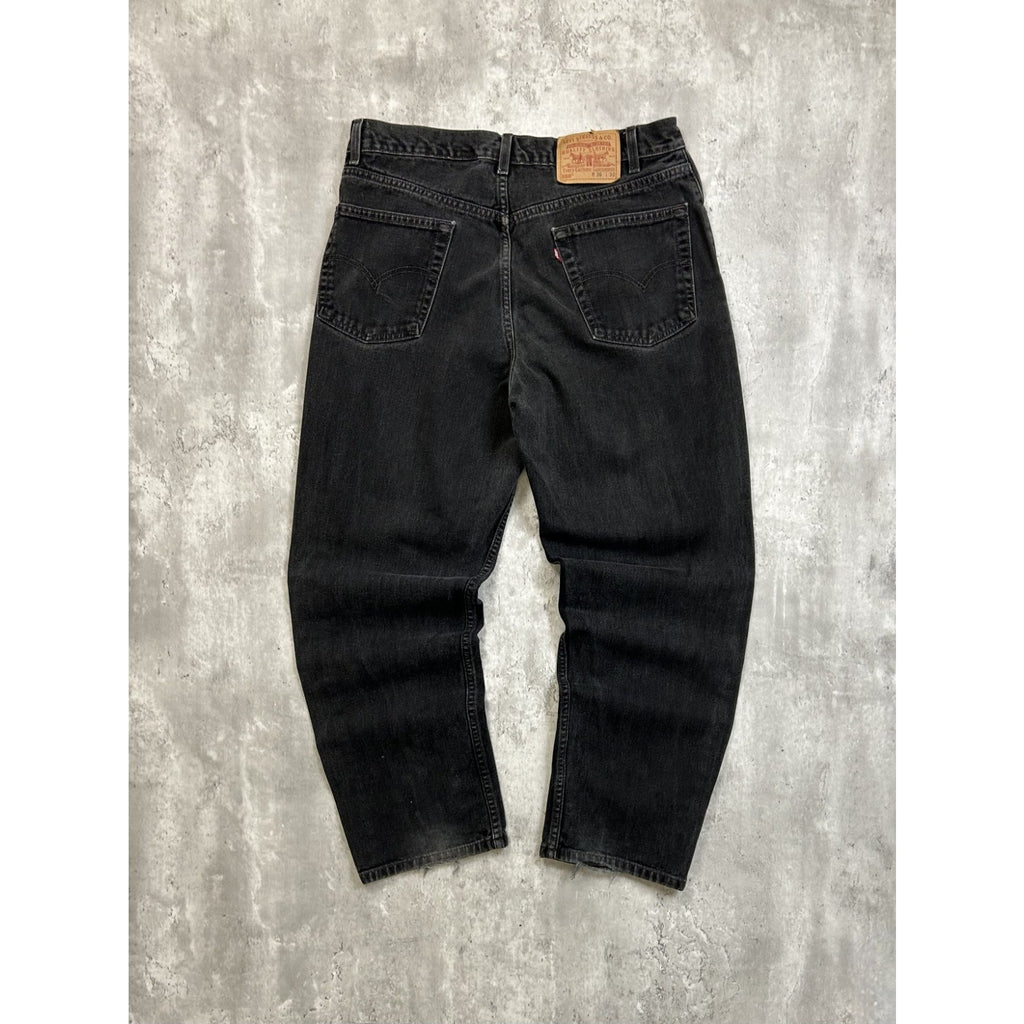 Vintage 90s Levis 550 Red Tab Black Denim Pants Size 34