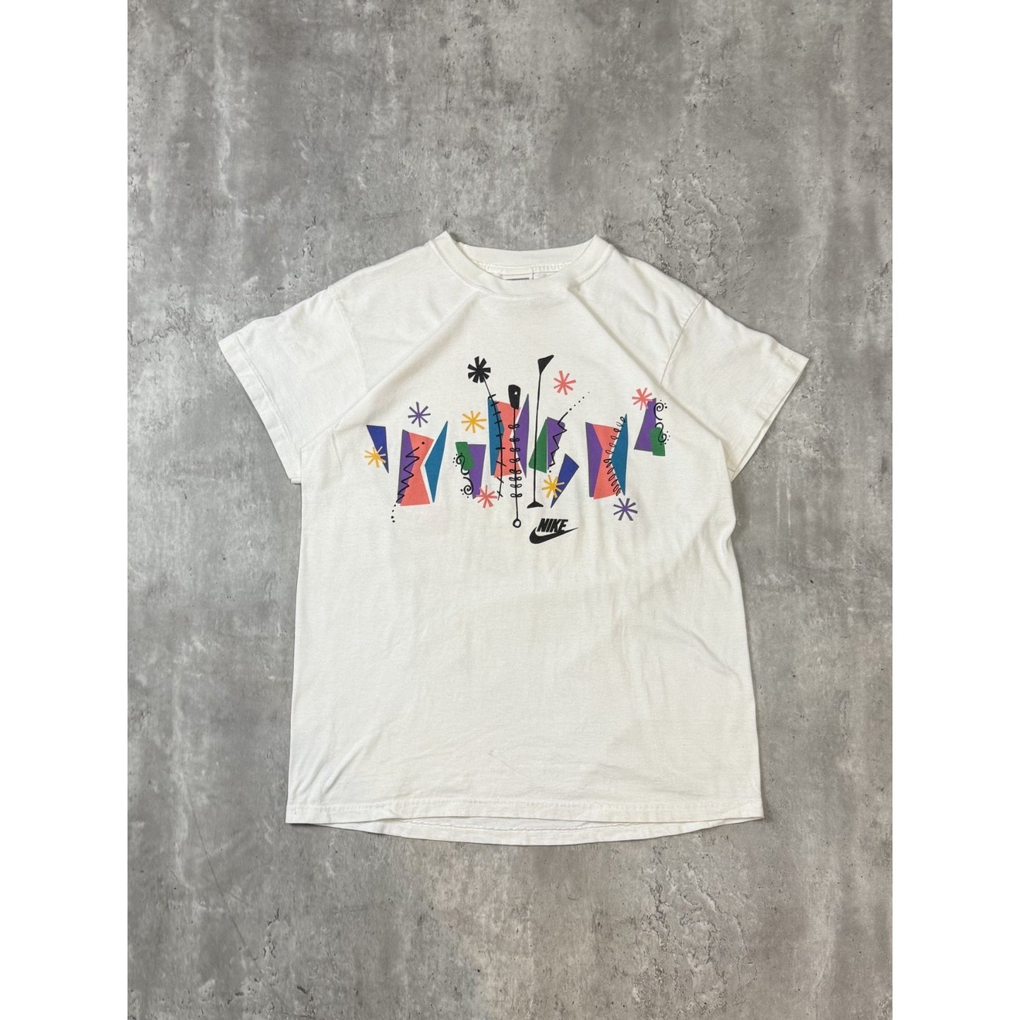 Vintage 80s/90s Nike Abstract Graphic Logo T-Shirt Size Medium White