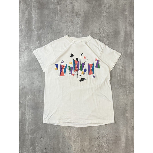 Vintage 80s/90s Nike Abstract Graphic Logo T-Shirt Size Medium White