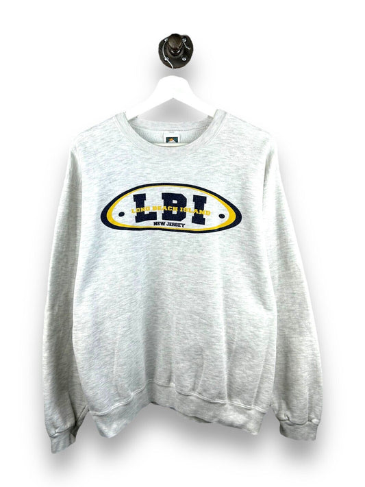 Vintage 90s Long Beach Island New Jersey Graphic Spell Out Sweatshirt Sz Medium