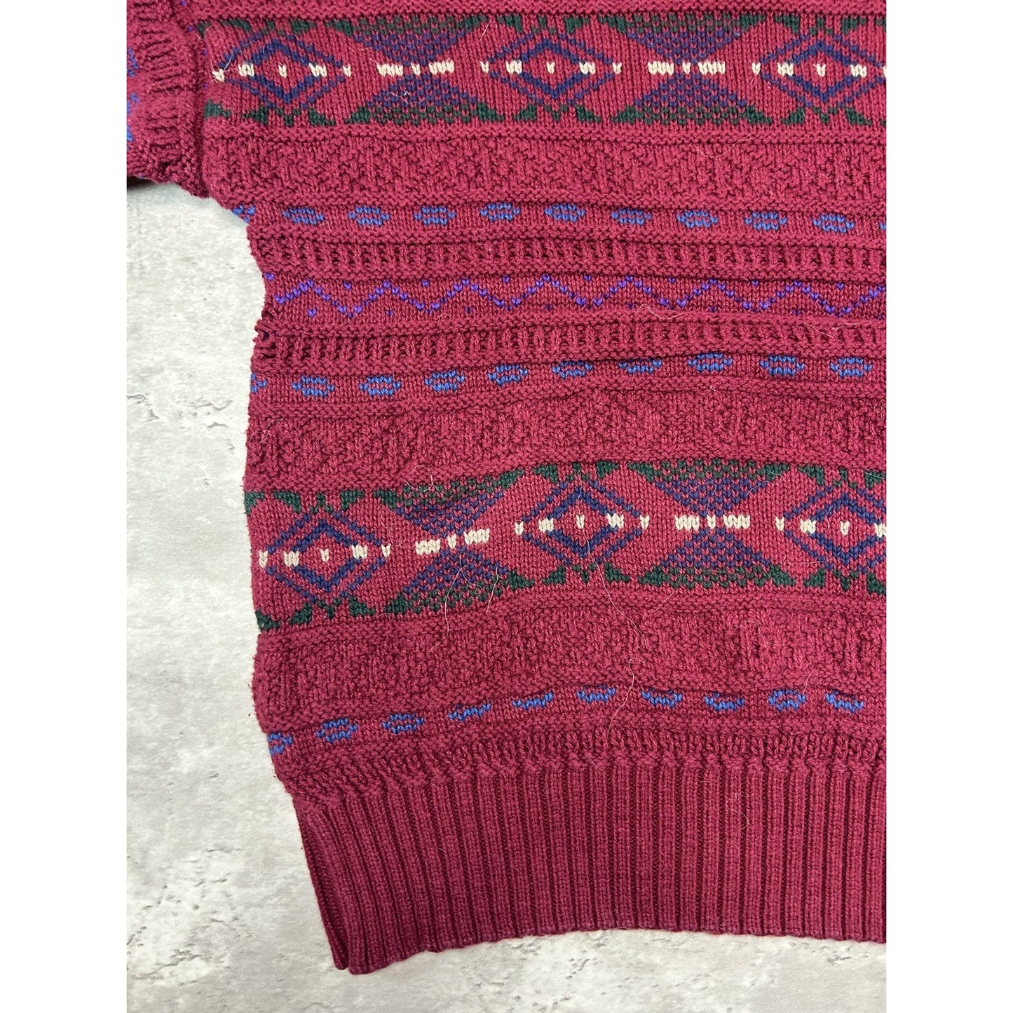 Vintage Lobo By Pendleton Geometric Striped Pullover Knit Sweater Size XL