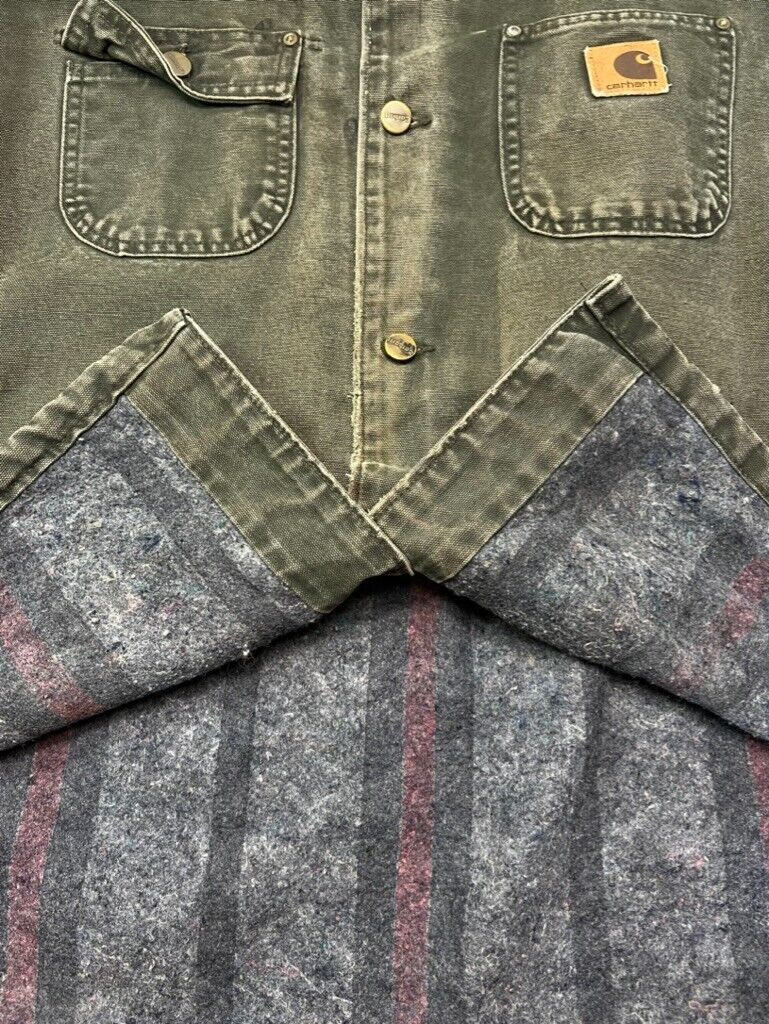 Vintage 90s Carhartt Blanket Lined Canvas Workwear Chore Jacket Size 2XL C02MOS