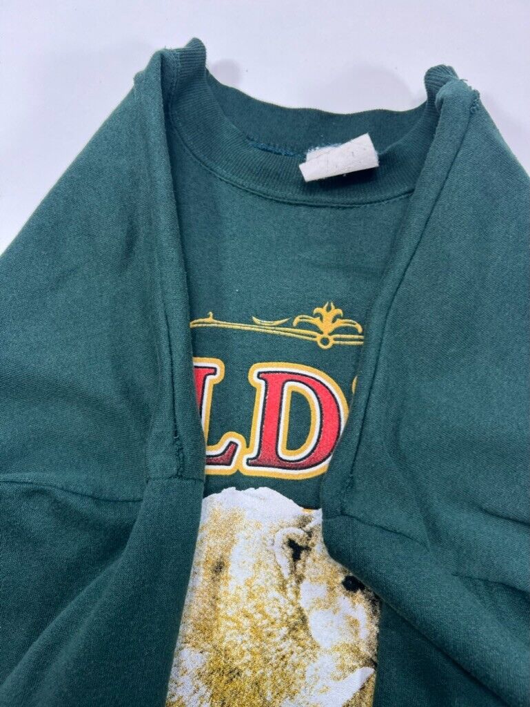 Vintage 90s Wildlife Nature Polar Bear Big Graphic Sweatshirt Size XL Green