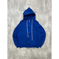 Vintage 80s Hanes Black Full Zip Blue Hooded Sweatshirt Size Large