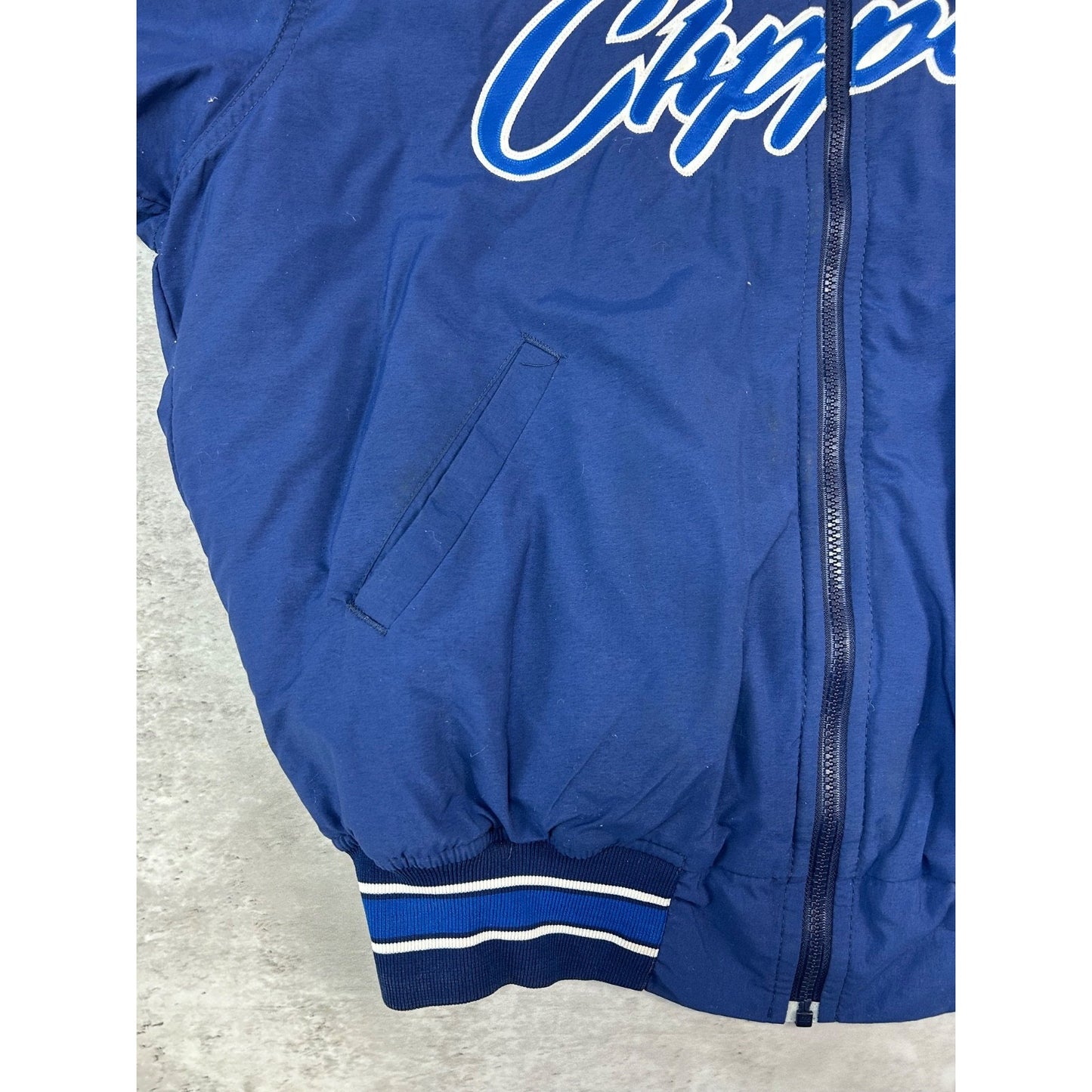 Vintage 90s Columbus Clippers MiLB Stitched Baseball Bomber Jacket Size Large