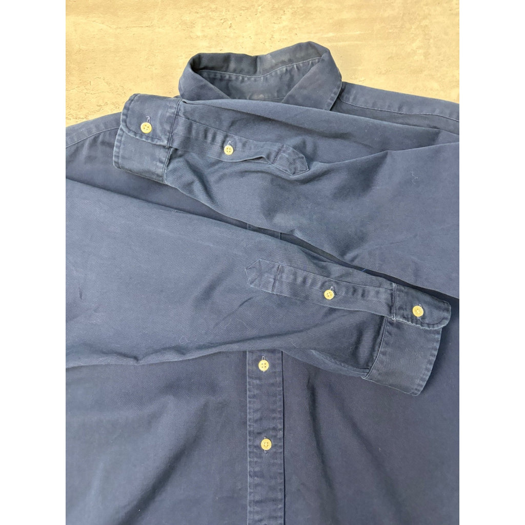Vintage Polo Ralph Lauren Embroidered Pony Cropped Button Up Shirt Size Large