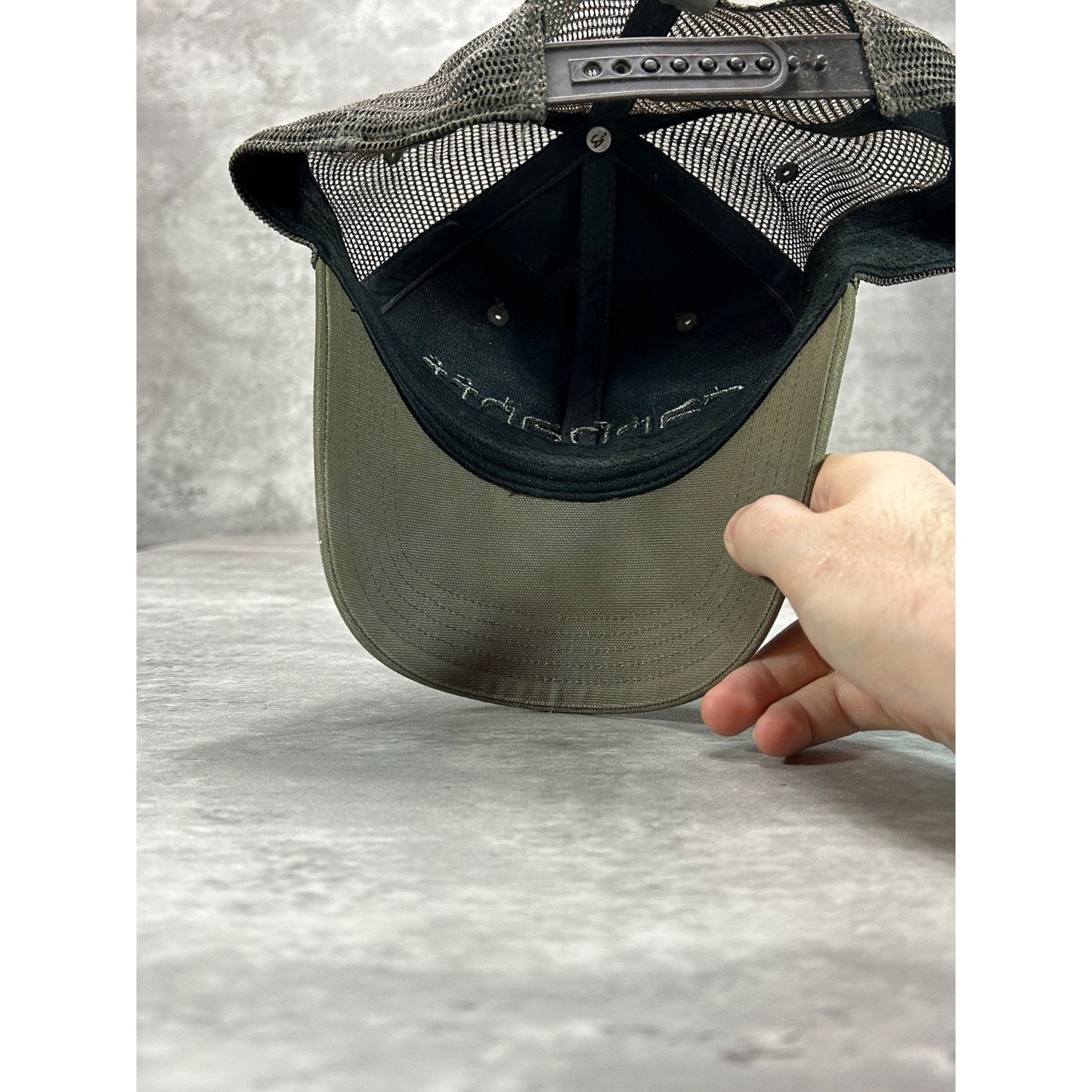 Vintage Carhartt Embroidered Spellout Workwear Trucker Snapback Hat OSFA