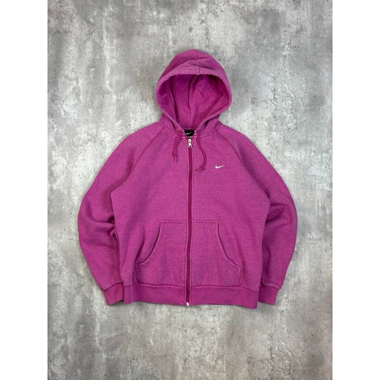 Vintage Womens Nike Embroidered Swoosh Full Zip Hooded Sweatshirt Size Large