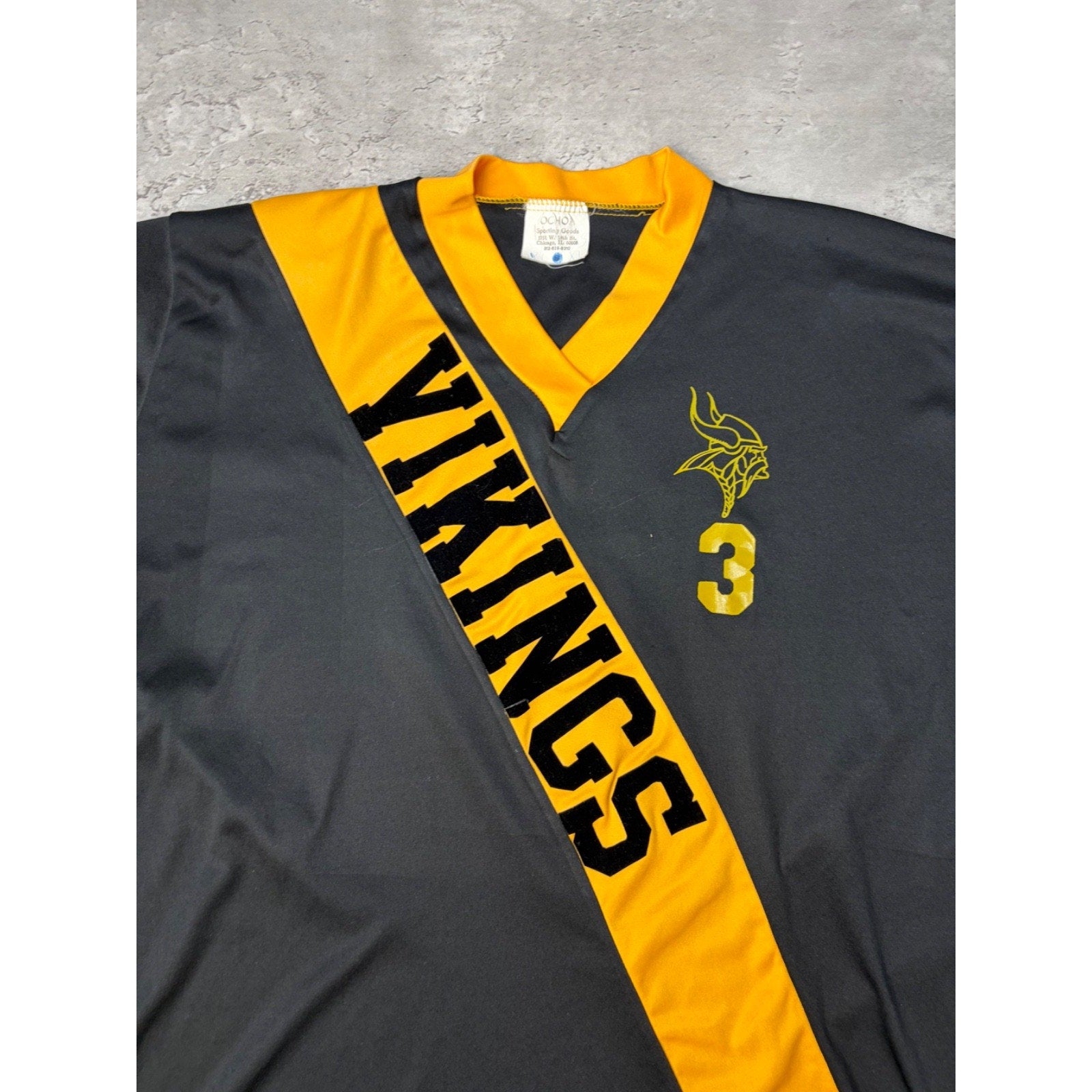 Vintage 90s Vikings #3 Long Sleeve Collegiate Jersey Size Small