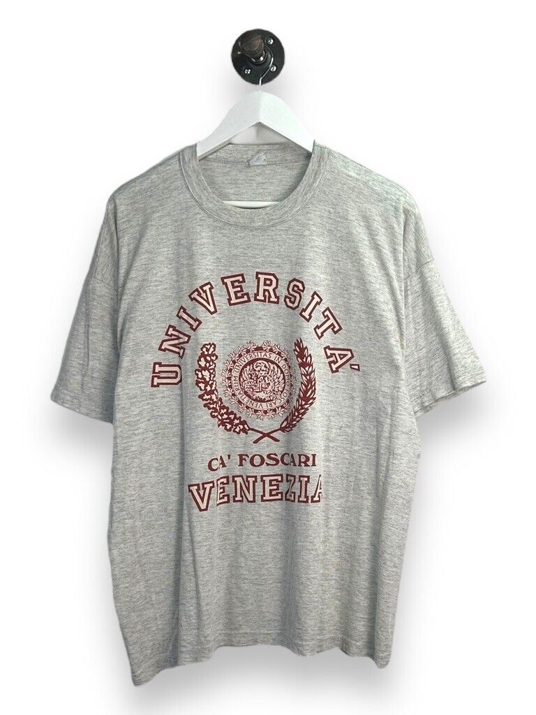 Vintage Universita' Ca' Foscari Venezia Crest Graphic T-Shirt Size Large