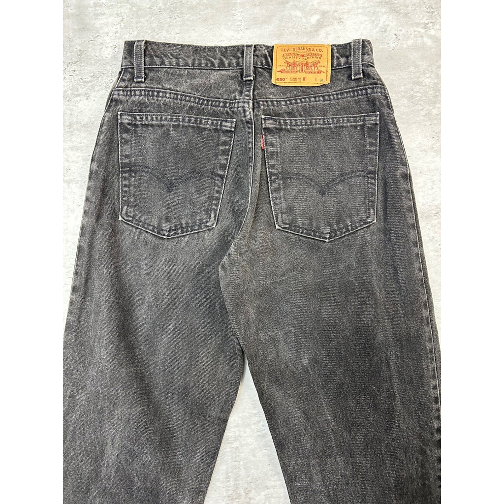 Vintage 90s Levis 550 Red Tab Relaxed Fit Black Denim Pants Size 28