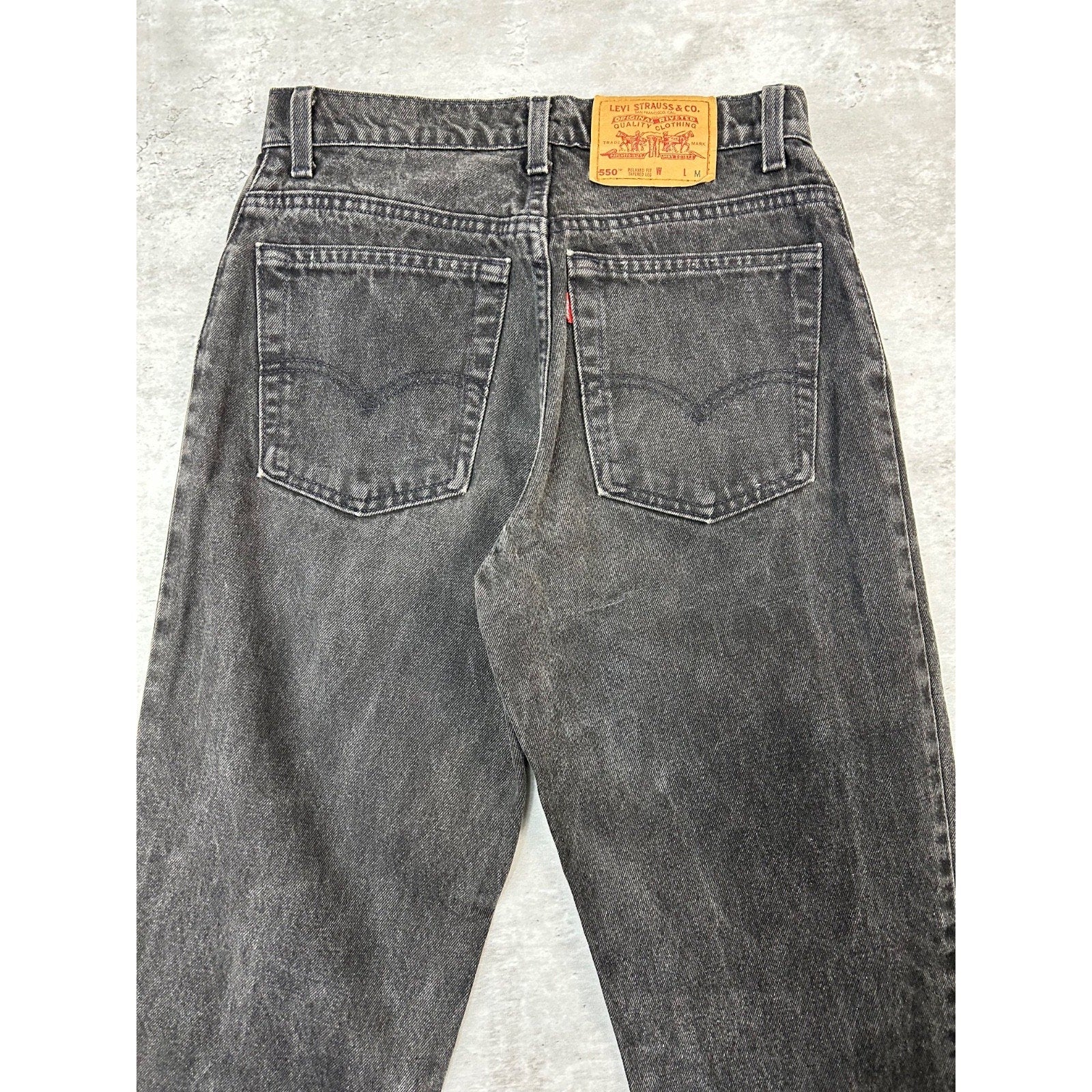 Vintage 90s Levis 550 Red Tab Relaxed Fit Black Denim Pants Size 28