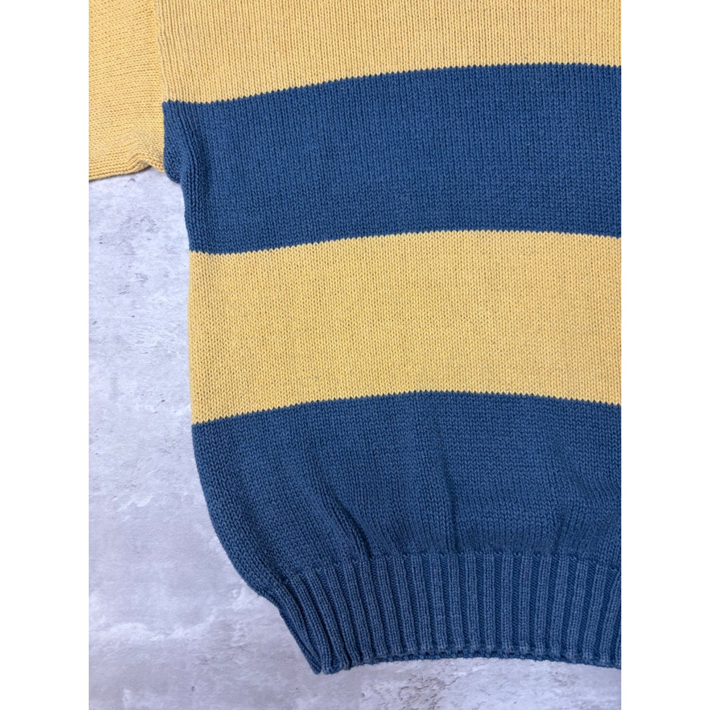 Vintage 90s Authentic Issue Striped Pullover Ribbed Knit Sweater Size Medium