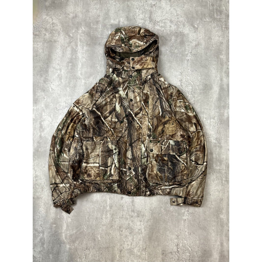 Vintage Remington Tree Camo Full Zip Hooded Hunting Jacket Size Large