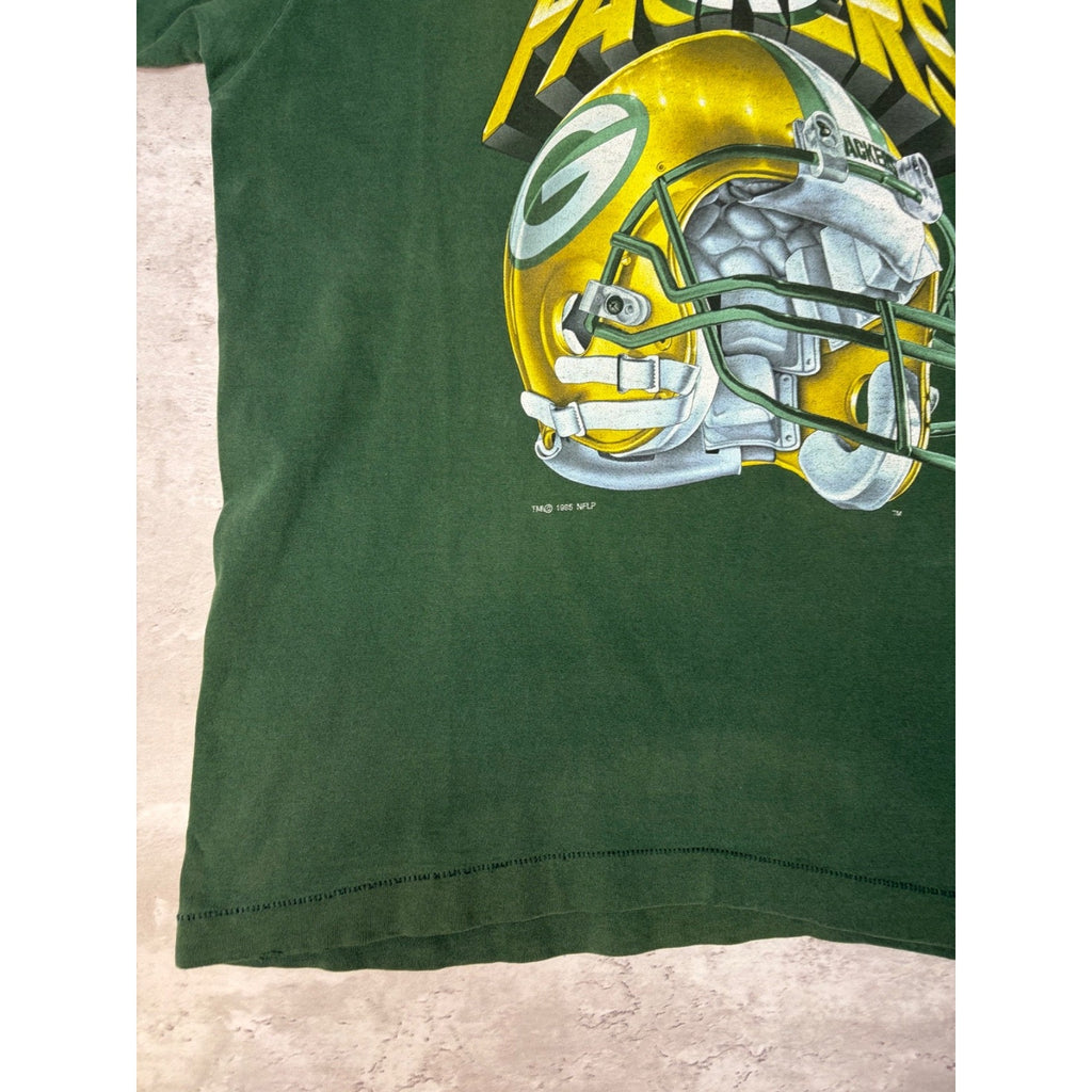 Vintage 1995 Green Bay Packers NFL Helmet Graphic Football T-Shirt Size XL