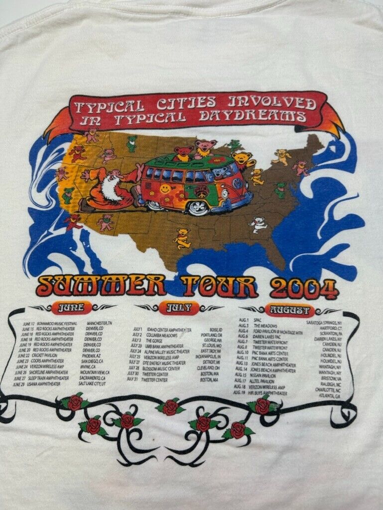 Vintage 2004 Grateful Dead Wave The Flag Summer Tour Music T-Shirt Size XL