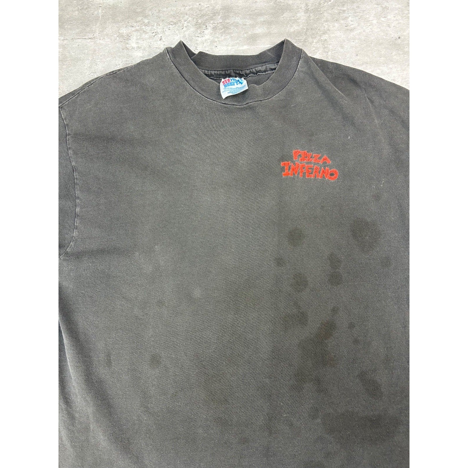 Vintage Pizza Inferno Restaurant Destination Graphic T-Shirt Size Large Black