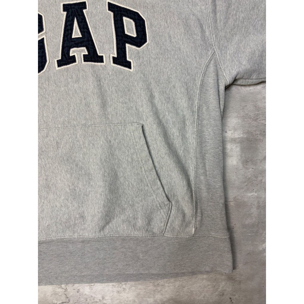 Vintage Gap Embroidered Arc Spellout Hooded Pullover Sweatshirt Size Medium