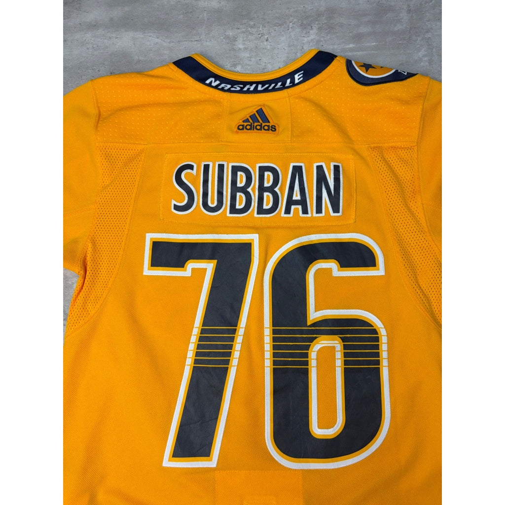 PK Subban #76 Nashville Predators NHL Adidas Fight Strap Hockey Jersey Sz Medium