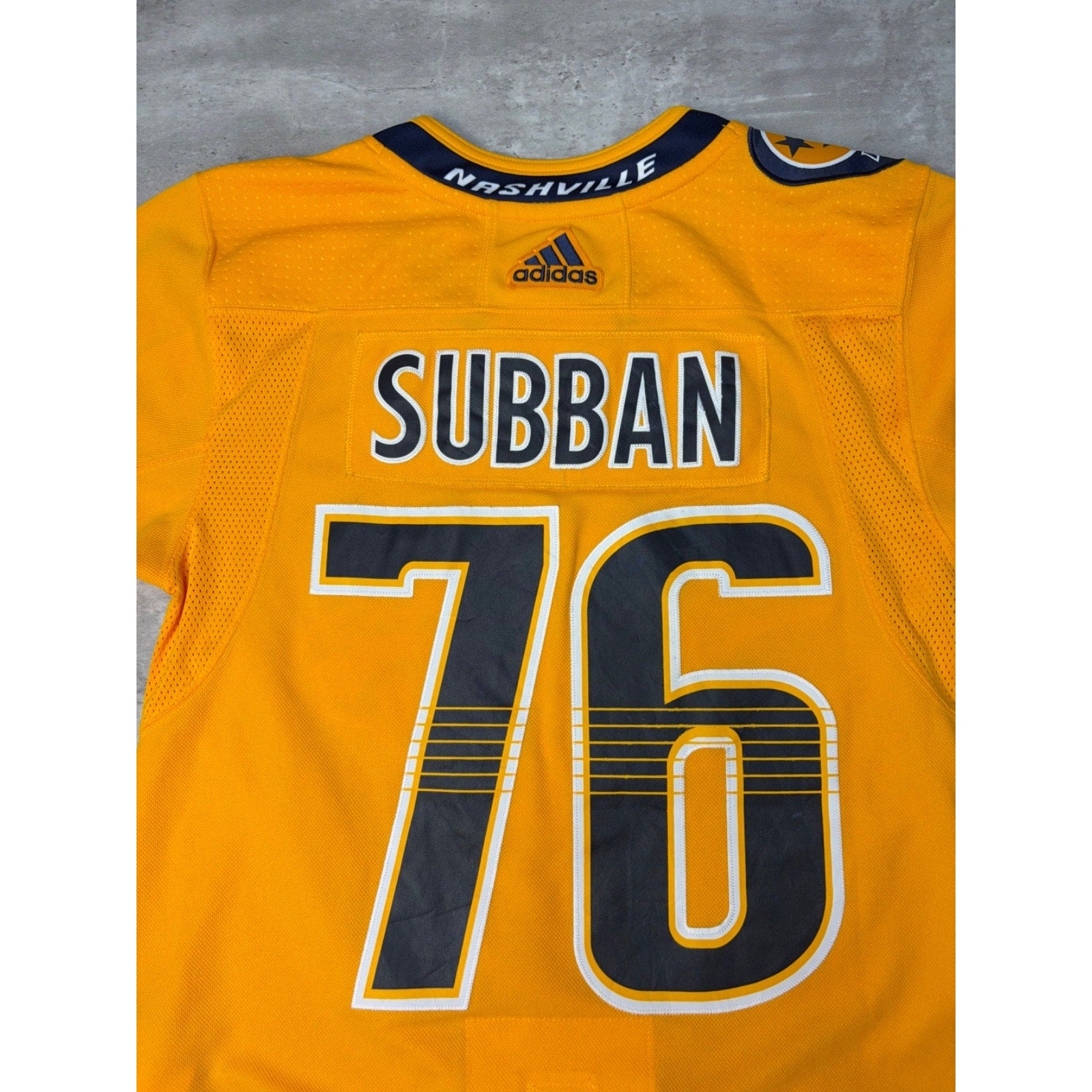 PK Subban #76 Nashville Predators NHL Adidas Fight Strap Hockey Jersey Sz Medium