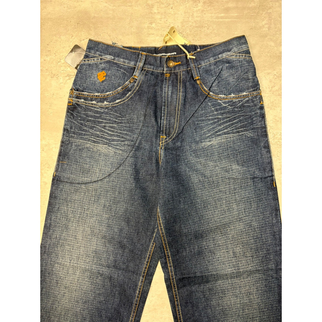 Vintage Y2K Rocawear Embroidered Pocket Logo Dark Wash Denim Pants Size 30x31