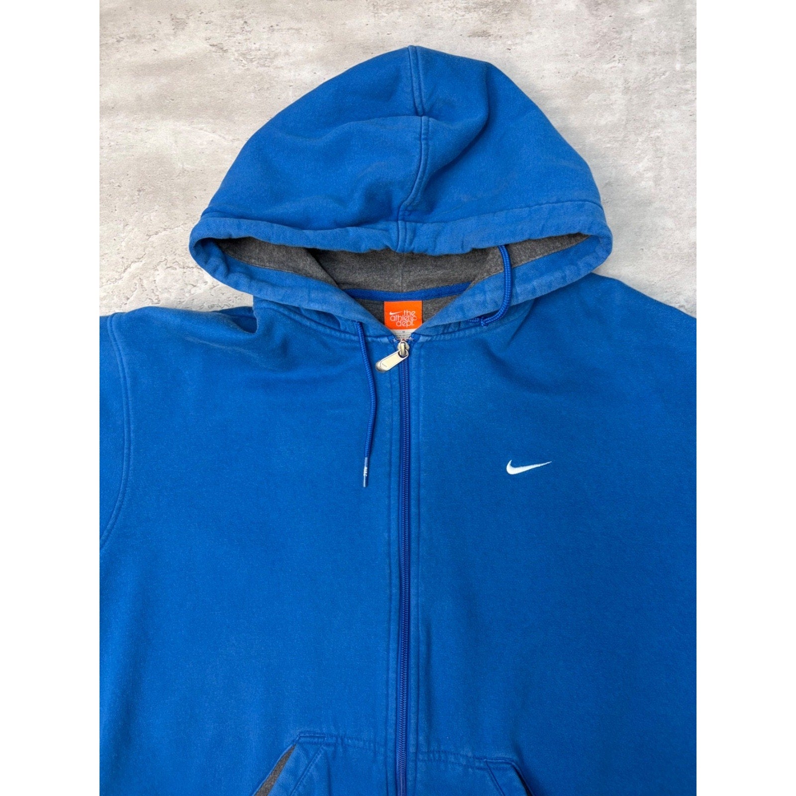 Nike Embroidered Mini Swoosh Full Zip Hooded Sweatshirt Size Medium