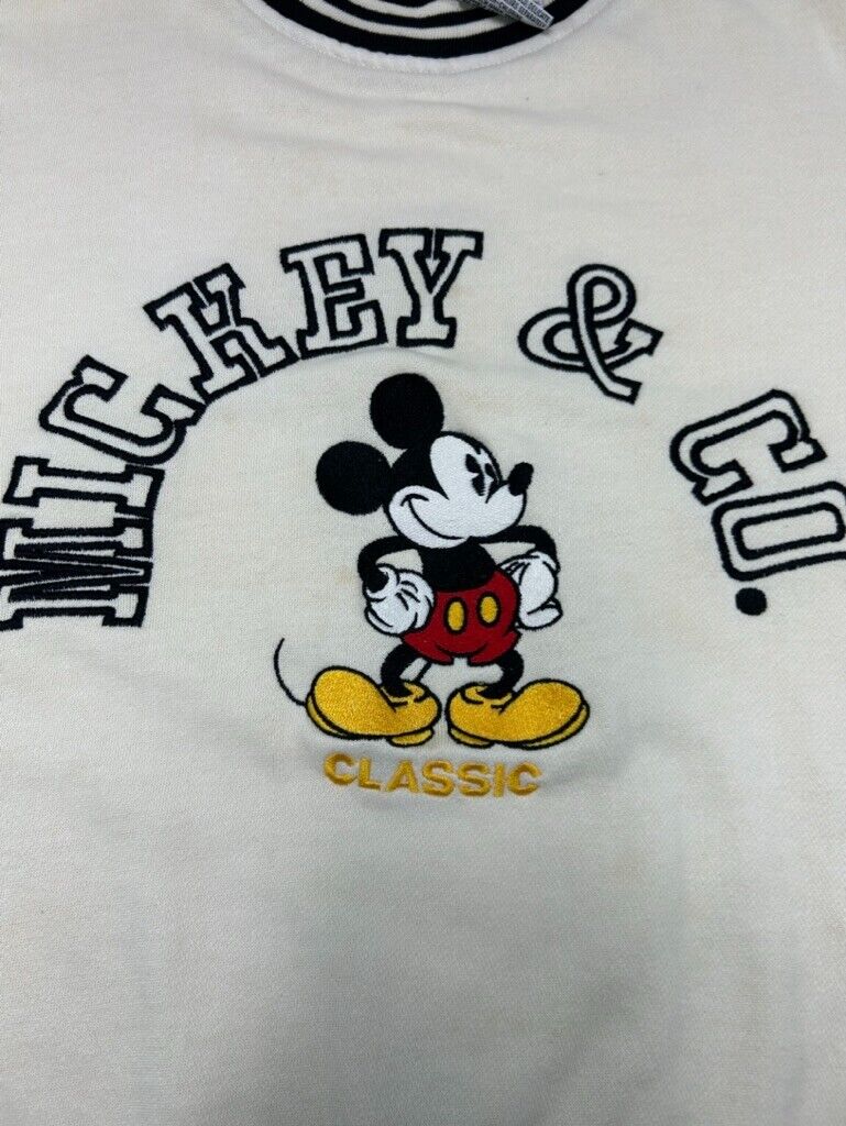 Vintage 90s Mickey & Co. Embroidered Spellout Graphic Sweatshirt Size Large