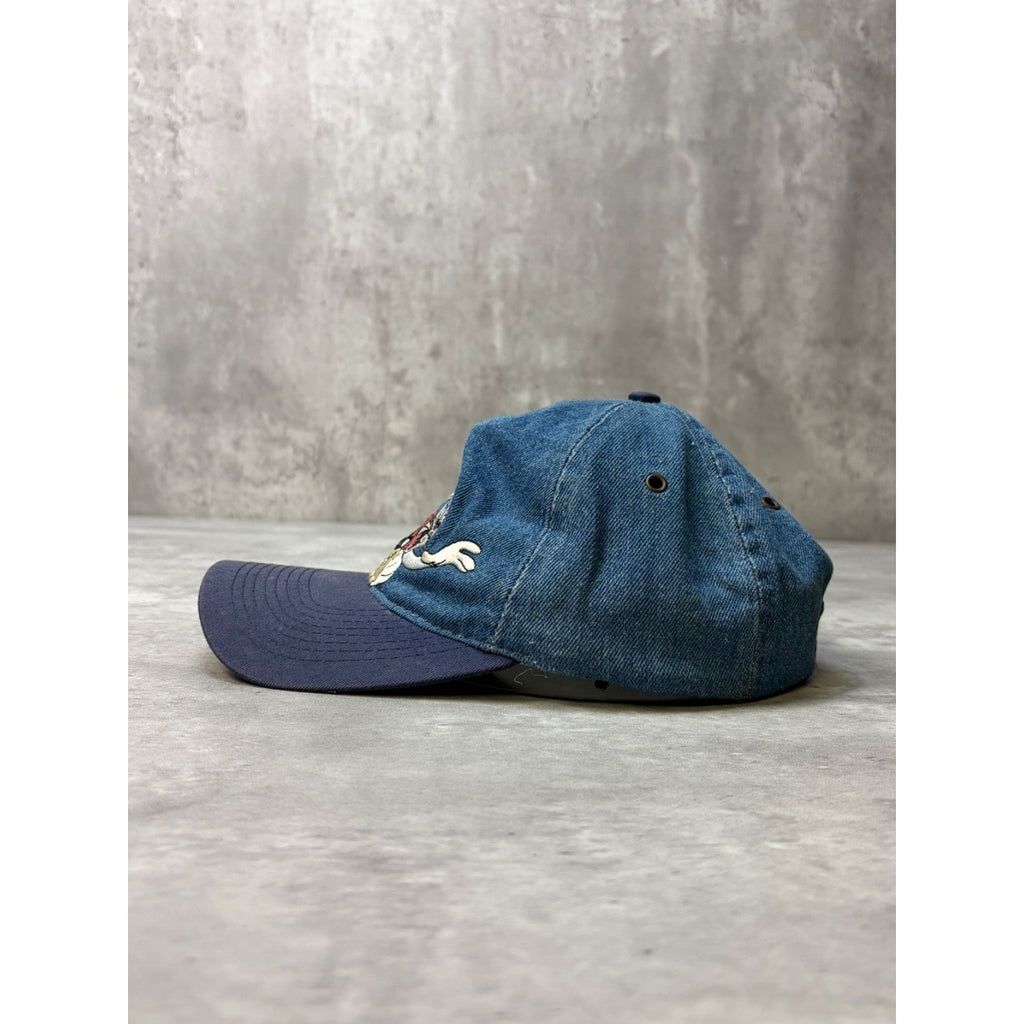 Vintage 1997 Looney Tunes Embroidered Character Denim Snapback Hat OSFA