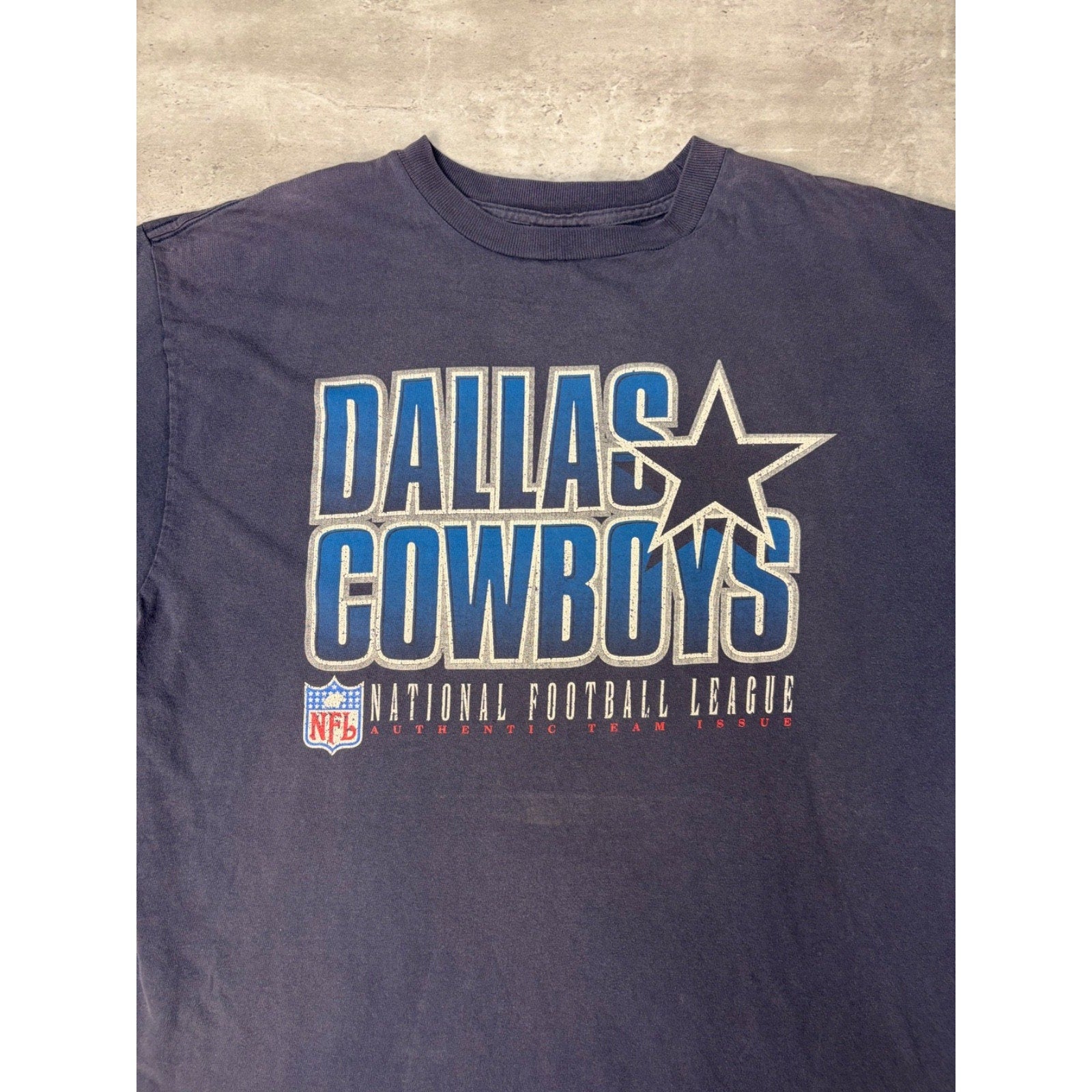 Vintage 90s Dallas Cowboys NFL Spellout Starter Graphic T-Shirt Size Large